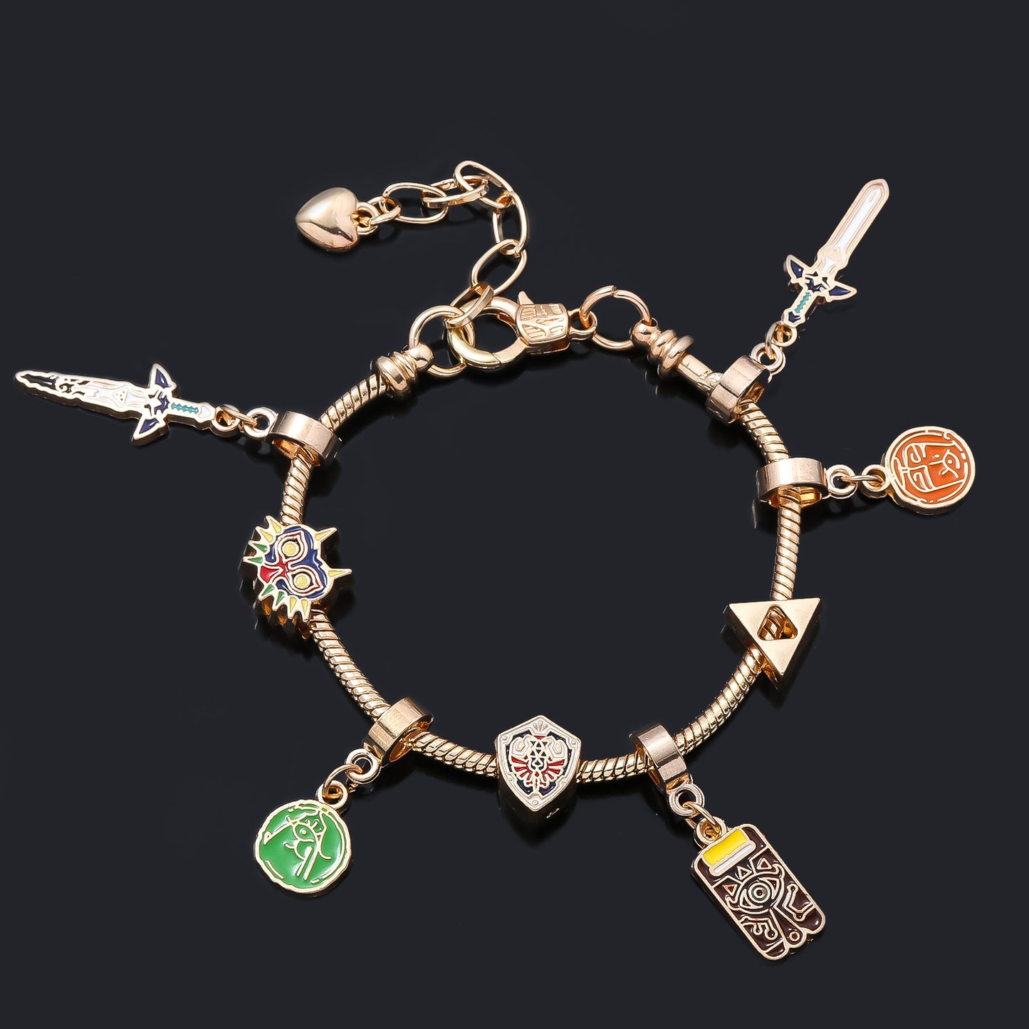 Legend of Zelda Breath of the Wild Bracelet Shika Stone Glasses Link Shield Master Sword Cartoon DIY Bracelet