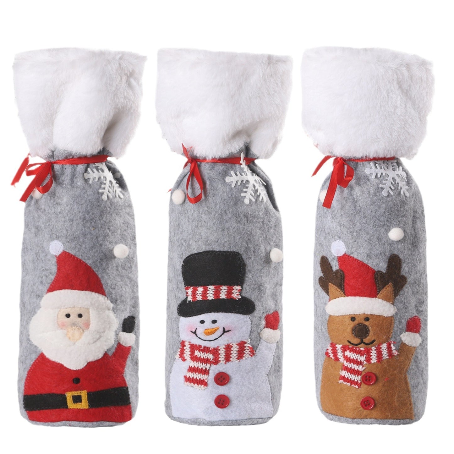 Christmas supplies red wine bottle covers elderly snowmen elk red wine bags household items