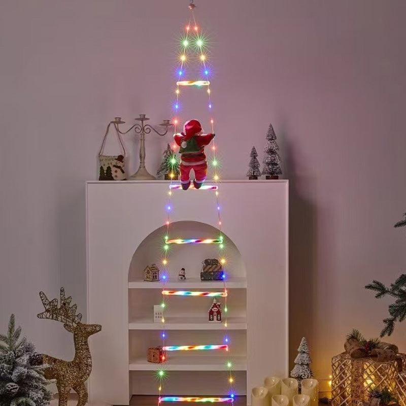 1.5/3M LED Christmas Decor: Climbing Santa, Plug/USB, 8 Flash Modes (for Home/Tree/Wall Window)