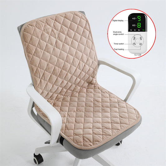 Heated Seat Cushion, 220V Electric Mat, Office Chair Warmer, Smart Timer, Integrated Backrest