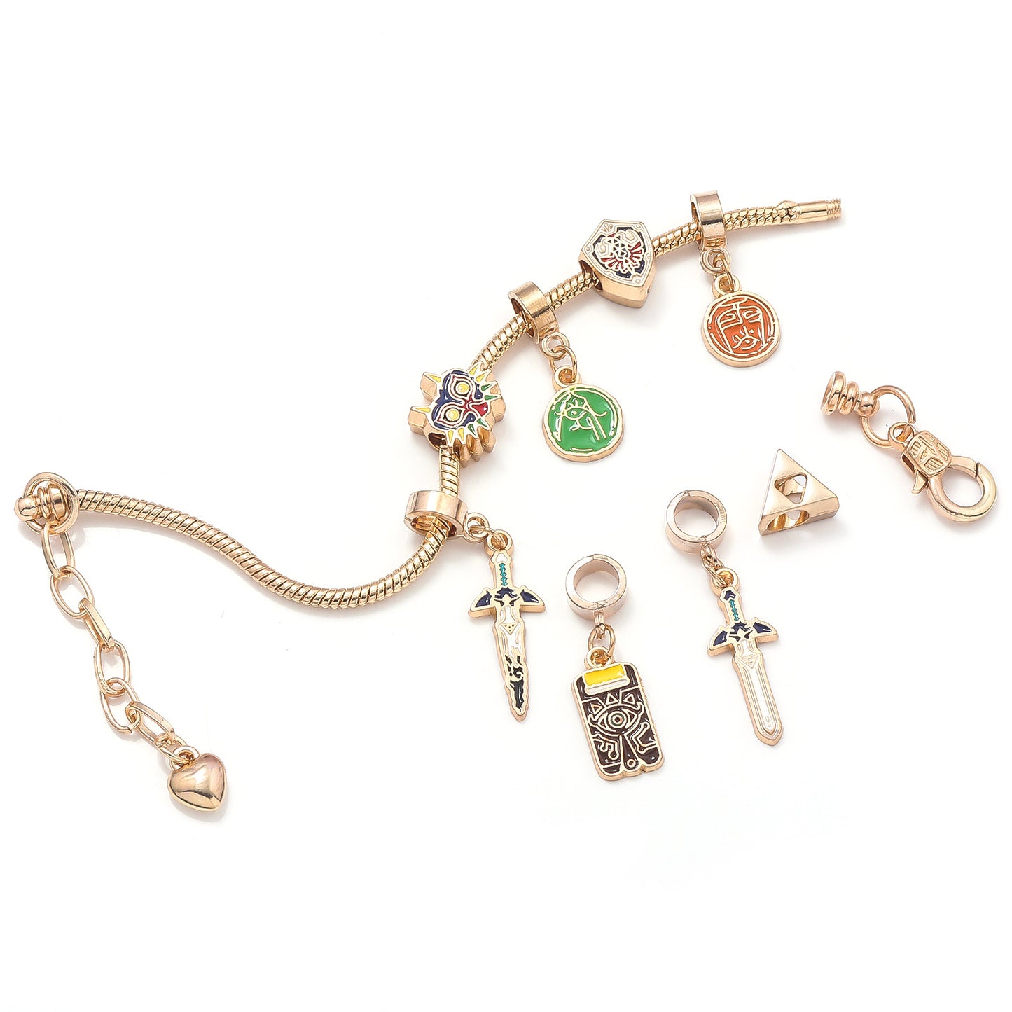 Legend of Zelda Breath of the Wild Bracelet Shika Stone Glasses Link Shield Master Sword Cartoon DIY Bracelet