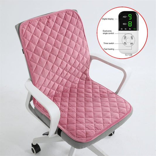 Heated Seat Cushion, 220V Electric Mat, Office Chair Warmer, Smart Timer, Integrated Backrest - woweryshop